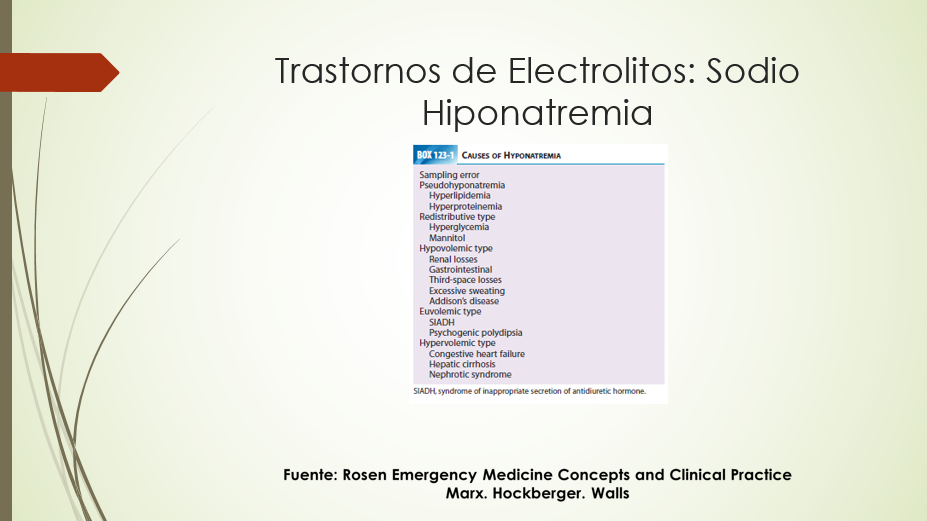 Trastornos de Electrolitos Hiponatremia (1)