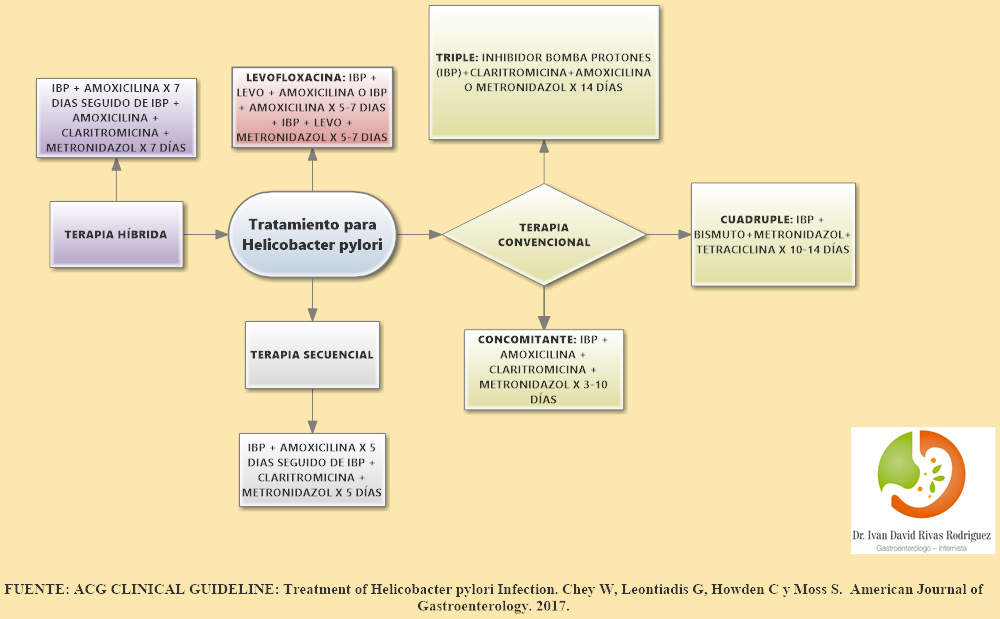 Opciones tratamiento Helicobacter pylori