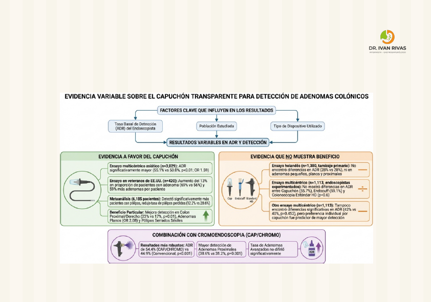 Capuchon para detectar lesiones de colon