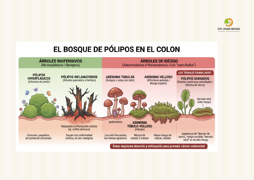 Metáfora de bosque y pólipos