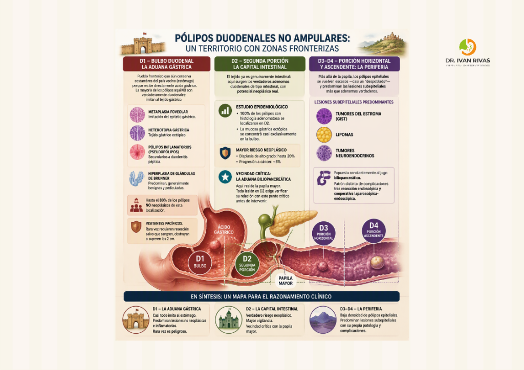 Tipos de pólipos duodenales de acuerdo a su ubicación